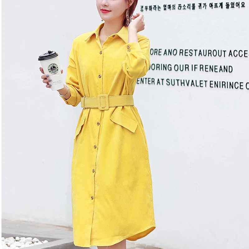 Платье Zoki женское вельветовое с завышенной талией Элегантная туника трапеция