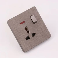 british standard socket panel double 13a with switch double usb hong kong southeast asia multifunctional gray wall socket