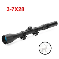 3 7x28 tactical optical sight duplex reticle rifle scope fit 11mm dovetail rail shooting hunting airsoft gun weapon telescope