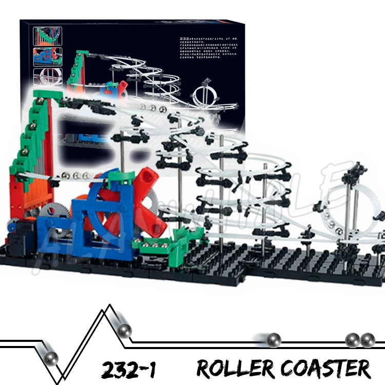 

860cm Rail Marble Run Gear Drive Stairs Maze Race Roller Coaster Electric Elevator Model Building Boy Toy Rolling ball Sculpture