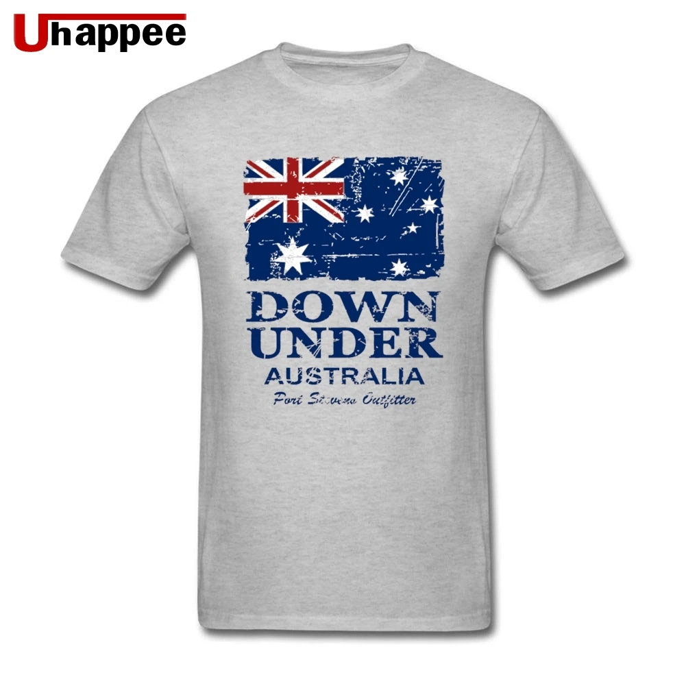 Cool Tees Vintage Australia Flag Men's Style Couple Custom Tee Shirts Short Sleeve Premium Cotton Crew Neck | Мужская одежда