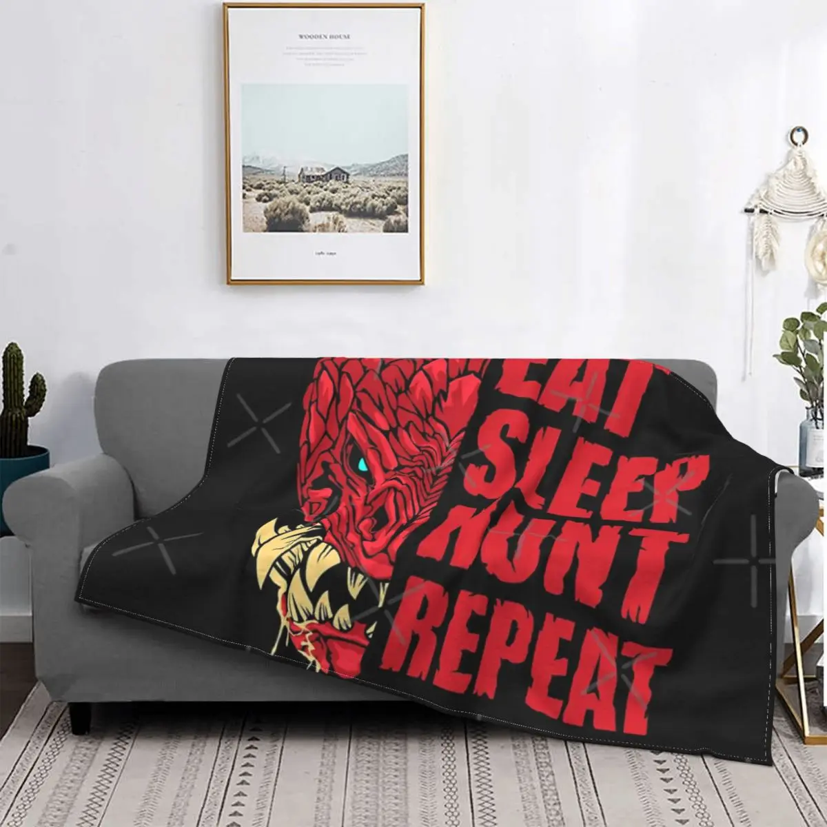 

Eat Sleep Hunt-Manta de Odogaron, colcha para cama