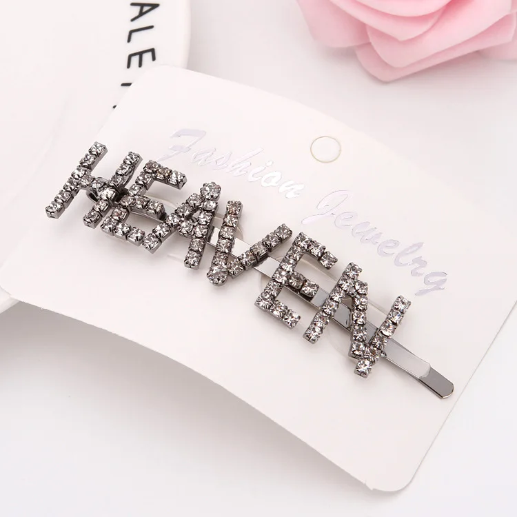 06 Горячая мода Bling письмо заколка шпильки Стразы сплав головные уборы для женщин девочек заколки невидимки для волос инструменты аксессуары для волос подарок - Цвет: 06