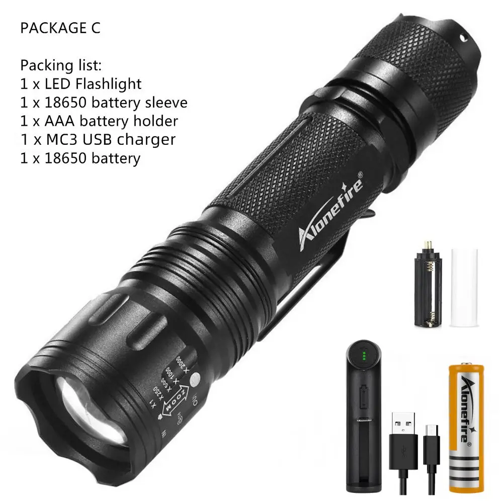 

AloneFire TK105 черный фонарик XP-L V6