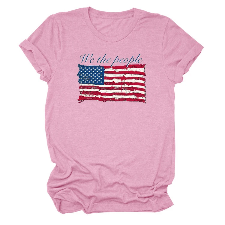 Патриотическая рубашка с американским флагом 2020 женская футболка на День