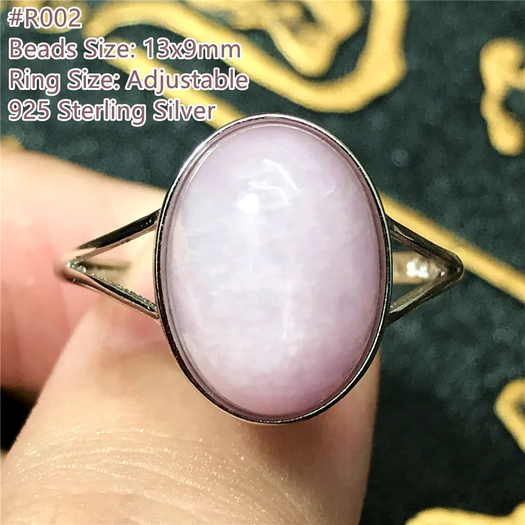 

Кольцо из натурального фиолетового кунцит для женщин и мужчин, ювелирное изделие из стерлингового серебра с лечебным камнем 13 Х9 мм, с крист...