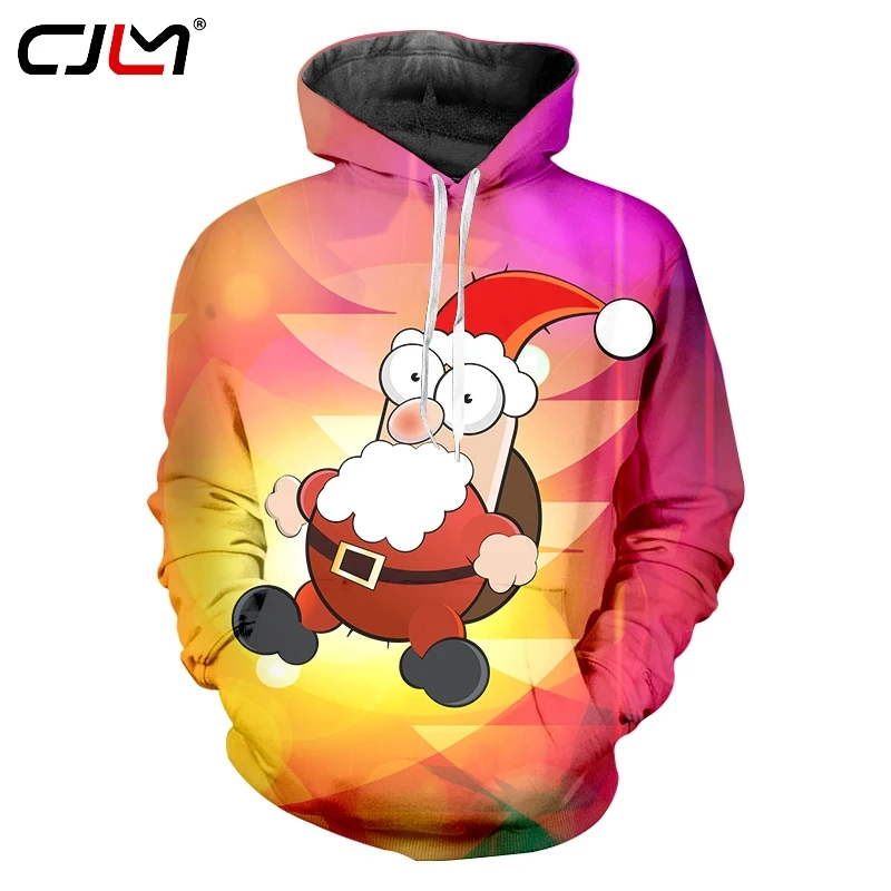 

CJLM 2020 Christmas Santa Claus New Autumn and Winter Men‘s’ Clothes Hooded Cartoon 3D print Hoodie Sweatshirt Tops Clothes