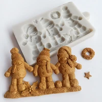 minsunbak christmas snowman gingerbread silicone mold fondant mold cake decorating tool sugarcraft