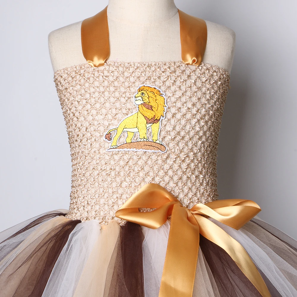 Lion King Tutu Dress Children Cartoon Animal Cosplay Costume Kids Halloween Carnival Christmas Party Dresses for Girls 2-12 | Детская
