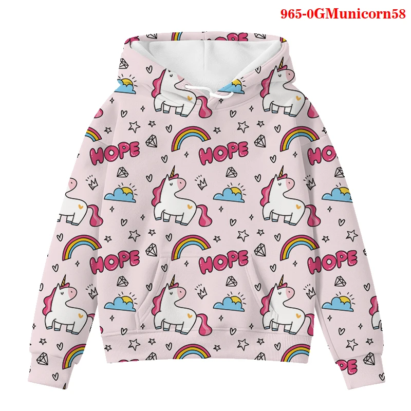 

Fashion 3D Unicorn Hoodies Sweatshirt Girls Boys Rainbow Horse Animal Print Girls Long Sleeve Kids Hoodie Toddler Hoody Clothes