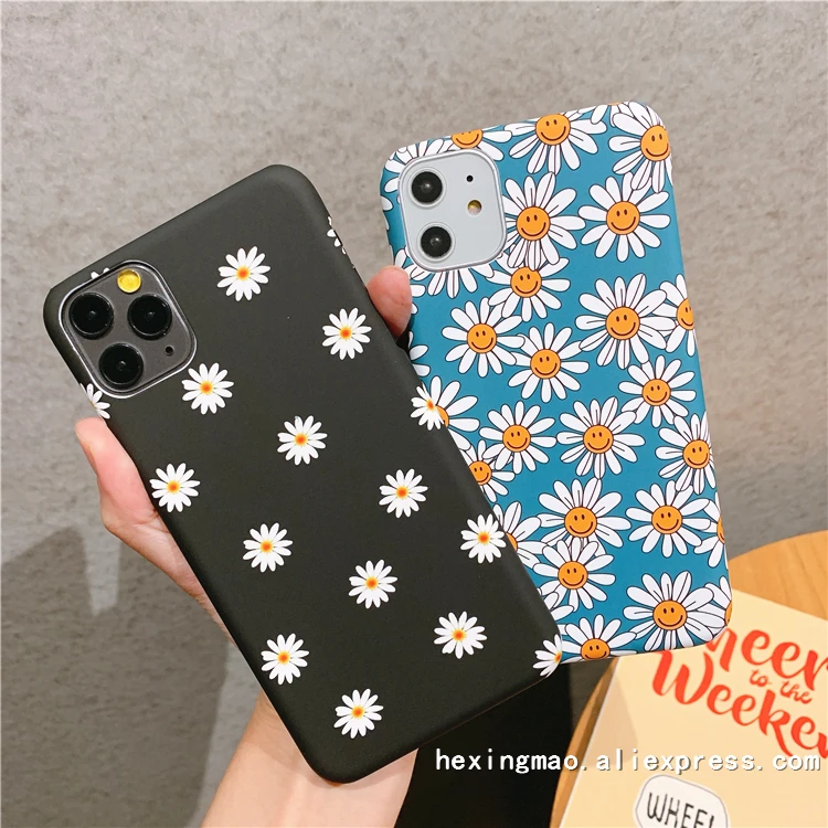 Простой милый чехол для телефона с ромашками iphone 11promax XS Max X XR 8 7 6 S Plus пары Стильный