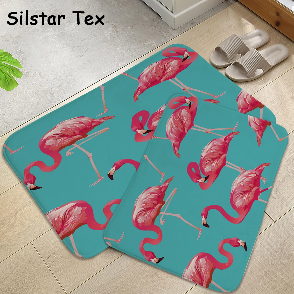 

Silstar Tex Anti-slip Kitchen Mat Flamingo Pattern Door Mats Cartoon Rug Modern Home Decoration
