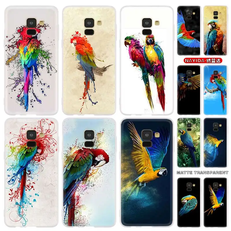 

Phone Case For Samsung Galaxy J6 J8 J5 J7 J4 Plus 2018 2016 2017 EU Prime Pro CORE Cover Star Parrot Art