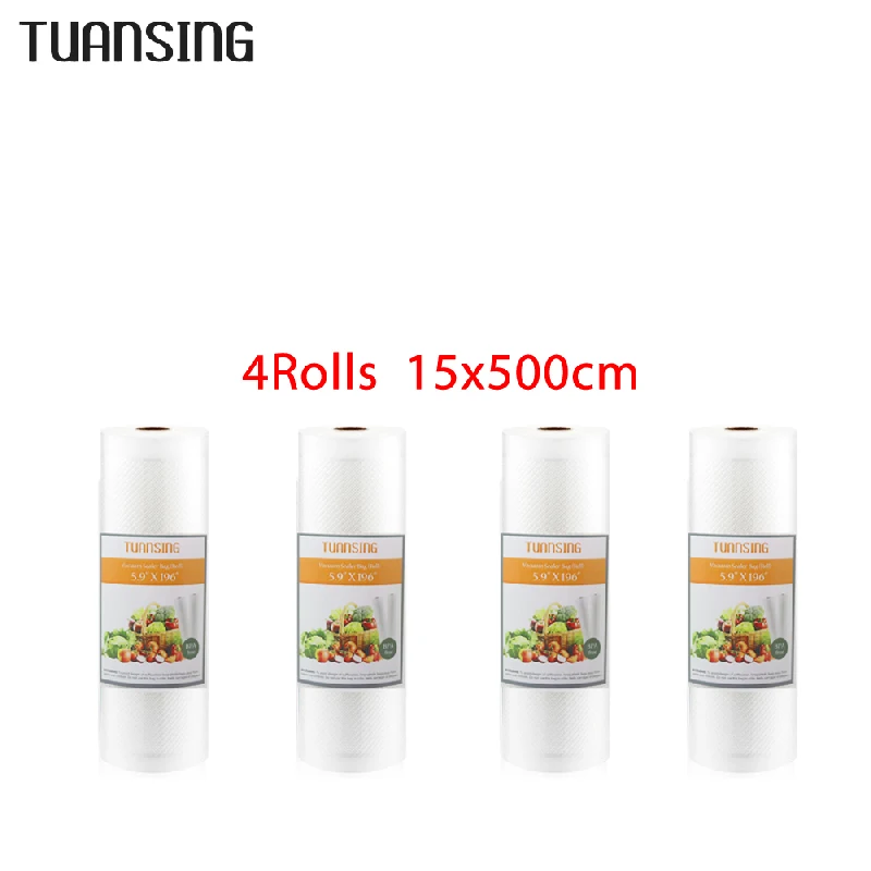 4 rolls 15cm bags Кухонные пищевые вакуумные пакеты для запечатывающего устройства для сохранения свежести продуктов вакуумная сумка сумки для хранения вакуумного упаковщика вакуумная упаковка 4 рулона - Цвет: 4 rolls 15cm bags