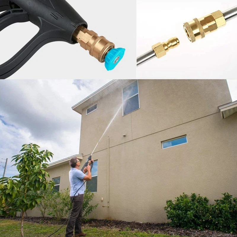 

1 Set Pressure Washer Tips, Pressure Washer Accessories Kit & 1 Pcs Pivoting Coupler for Pressure Washer Nozzle