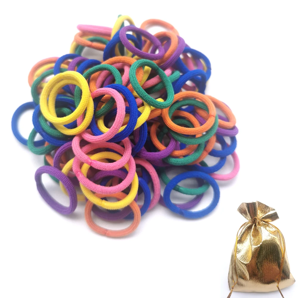100 шт./упак. Разноцветные Мини резинки для девочек эластичные фиксации хвостиков