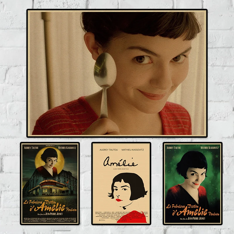 Постер-Ретор из крафт-бумаги Amelie для романтической литературы во французском