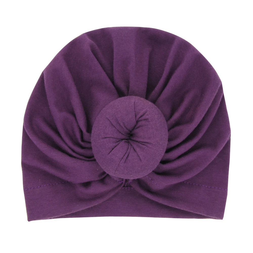 1 PCS Infant Solid Cotton Pellet Turban For Girls Spandx Stretchy Beanie Kids Hat Baby Cap New Born Newborn Photography Props | Детская