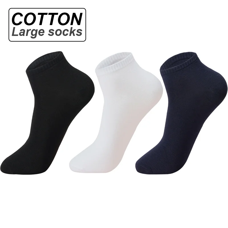 

Men Cotton Socks Large Size 46 47 48 Breathable High Quality Boat Socks Short Men Meias Sokken Summer Male Big Socks