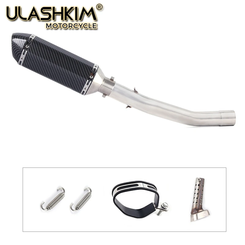 

ZX 6R ZX6R ZX-6R Motorcycle Exhaust Full system middle bend pipe + Muffler Slip On for Kawasaki ZX-6R ZX6R 2008-2019