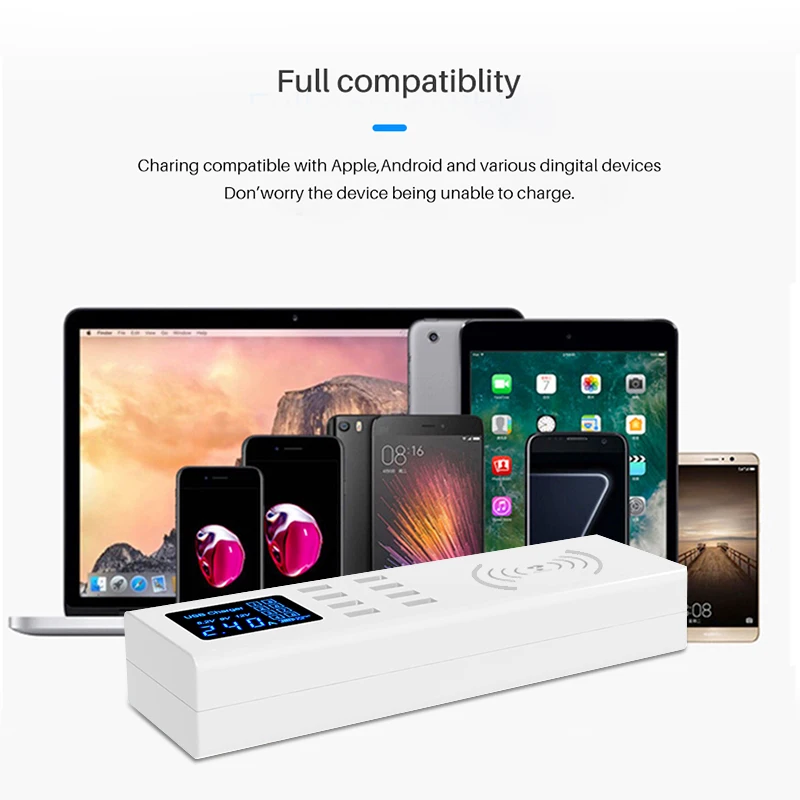 QI Беспроводное зарядное устройство Быстрая зарядка 3 0 Смарт USB Type C зарядная