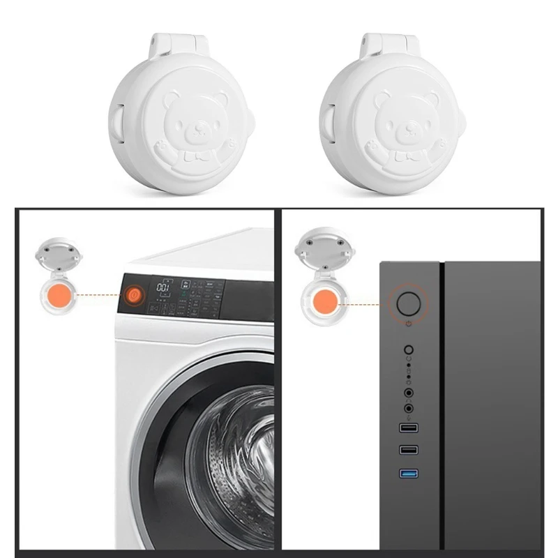 Lovely Bear Child Safety Locks Washing Machine Button Covers Baby Proofing Latch for Toilet Trash Cans | Мать и ребенок