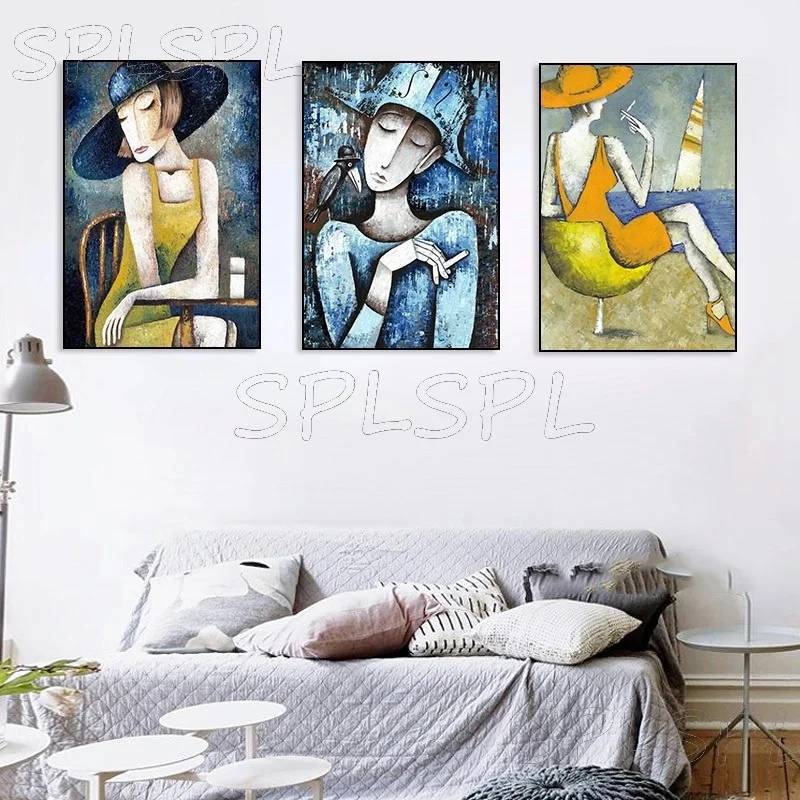 

Nordic Canvas Painting Modern Abstract Woman Wall Art Pictures for Home Decoration Bedroom Living Room Posters and Prints