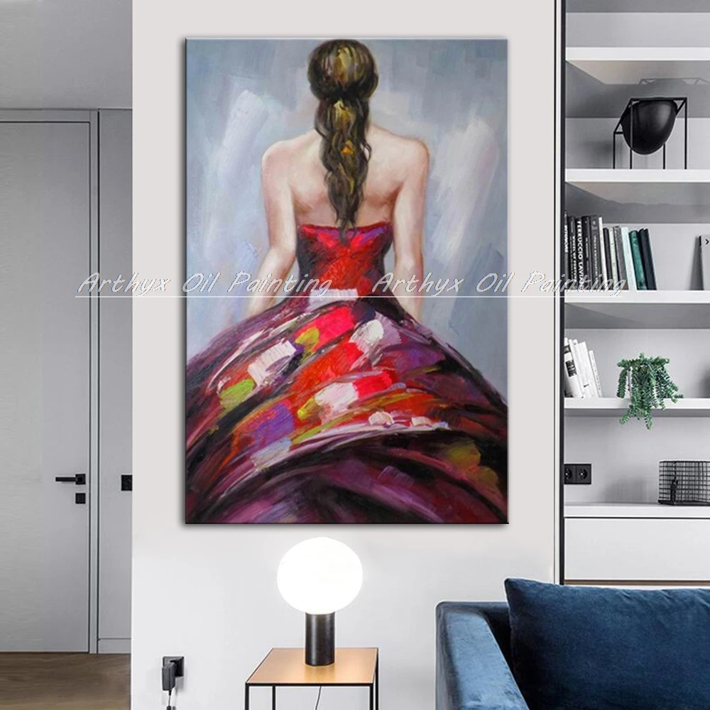 Картина маслом на холсте Arthyx с красивой девушкой современные абстрактные