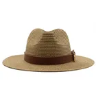Фетровая шляпа в стиле джаз Соломенная Панама с широкими полями для мужчин и женщин, Пляжная Панама от солнца для пар, S, летняя