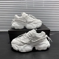 women fashion white sneakers 2021 spring platform chunky casual shoes brand old dad shoes woman black vulcanized shoes white 5cm