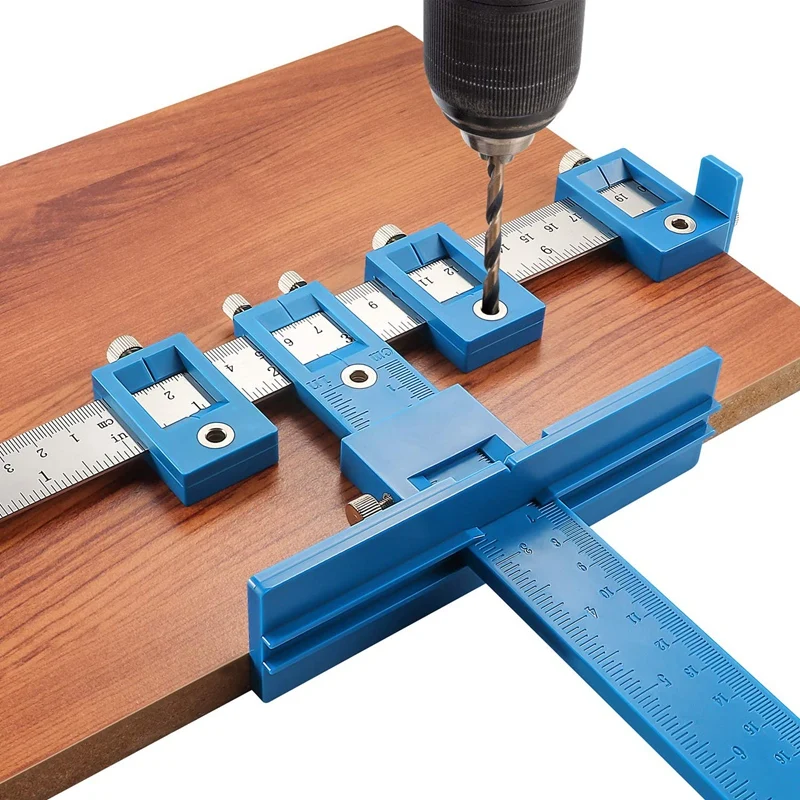 

Cabinet Hardware Fixture Tool-Adjustable Punch Positioner Drill Bit Template Guide, Wooden Drilling Pin Guide