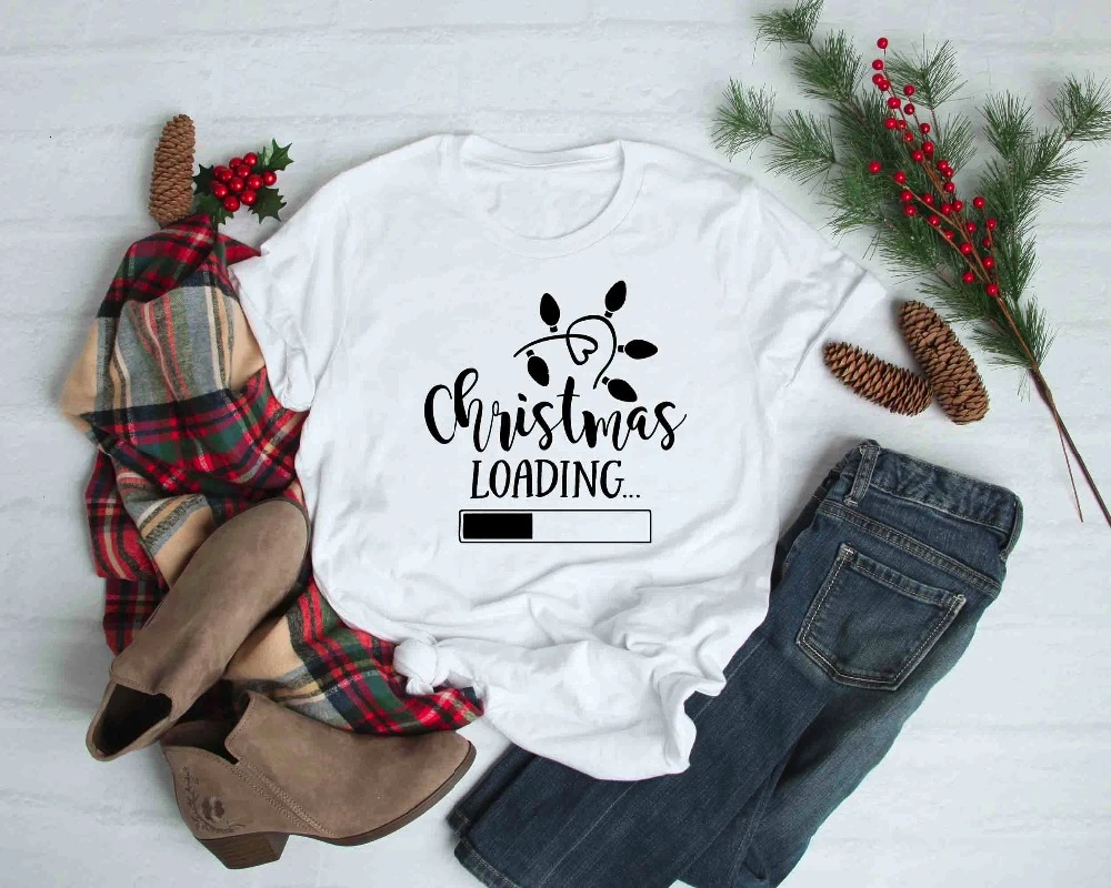 

Christmas Loading Forest red Shirt Funny Unisex Merry Christmas t-shirt casual cotton aesthetic tumblr tee gift quote tops K795