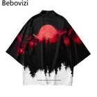 Кардиган женский пляжный в японском стиле, свободное кимоно в стиле Харадзюку, топ для косплея, традиционная юката, черный цвет