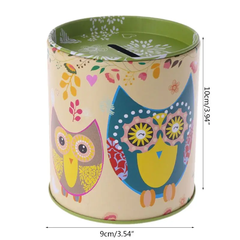 Копилка в стиле ретро креативная металлическая жестяная виде совы копилка для