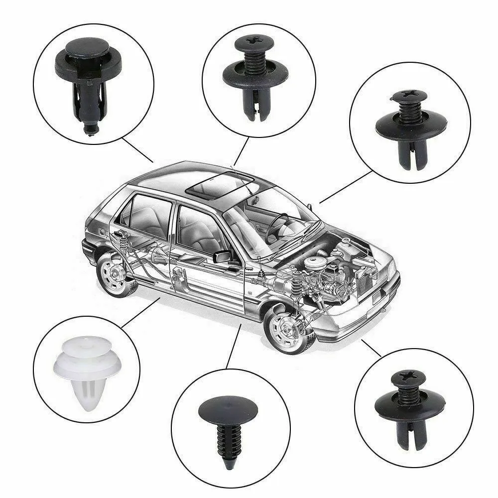 

Universal Car Plastic Clips Rivet Attachment Panel Push Fender Bumper Fasteners Automotive Push Type Retainer Kit