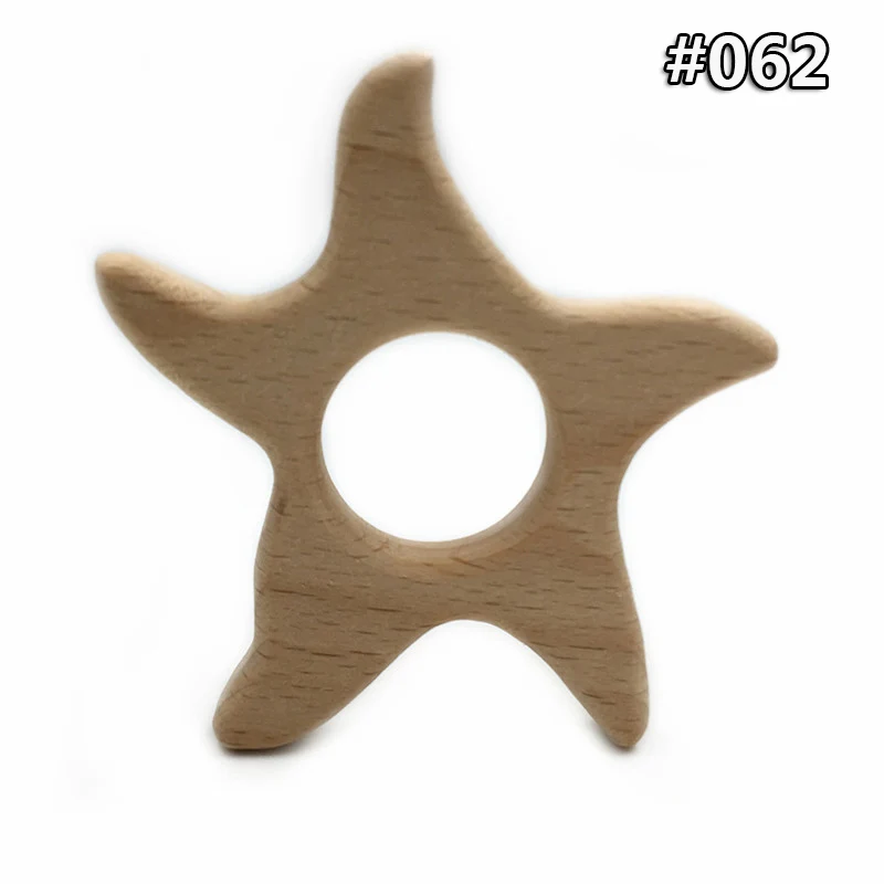 wood teether 062 Мультфильм Дерево Прорезыватель чистый натуральный животные в форме детские зубные кольца для детей бук Прорезыватель девочка DIY кулон игрушки для новорожденных подарок - Цвет: wood teether 062