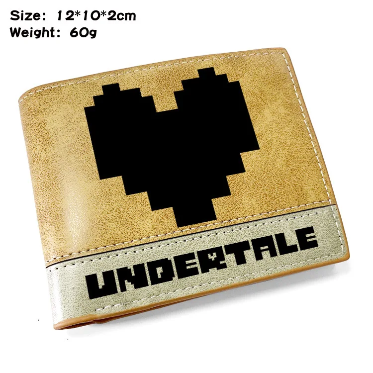 Короткий кошелек Undertale с аниме женский и мужской однотонный кожаный деловой
