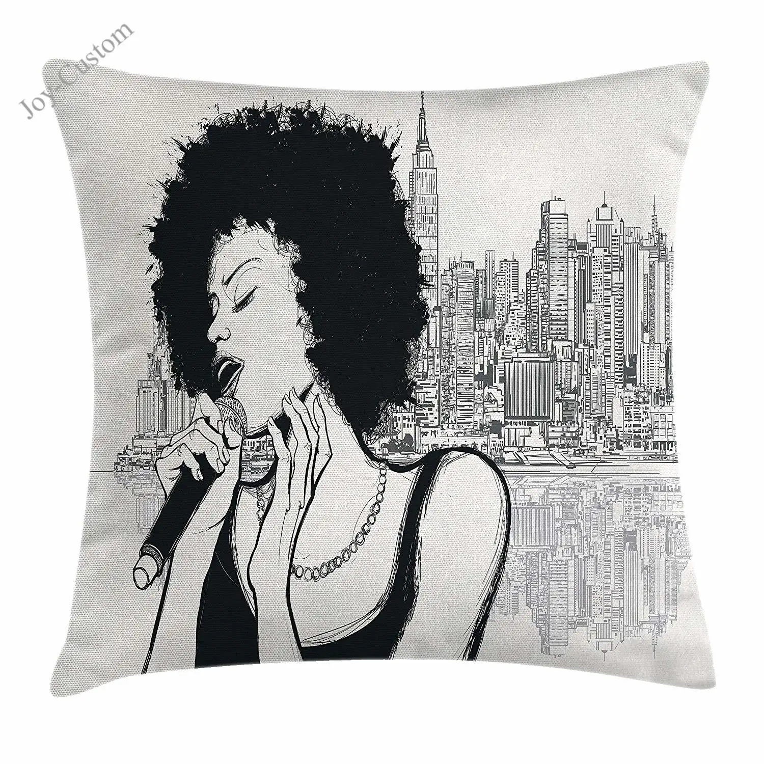 Африканский Подушка американский Джаз девушка выполнения в передней части Нью