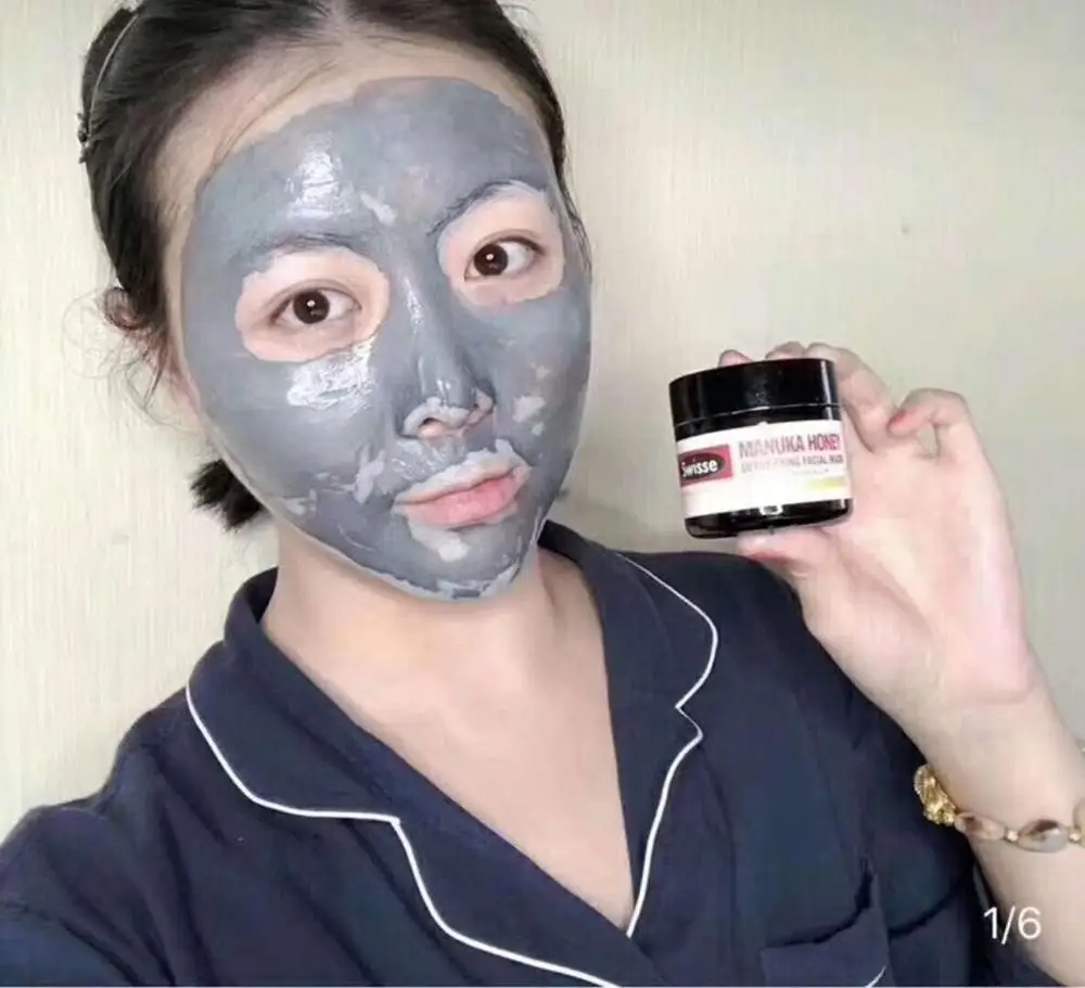 Медовая детоксикационная маска для лица с древесным углем каолиновая глина