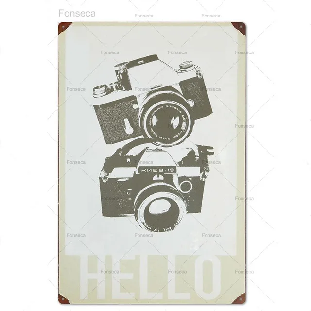 

Camera Vintage Tin Sign Metal Wall Decor Metal Poster Plaque Man Cave Club Living Room Home Decor