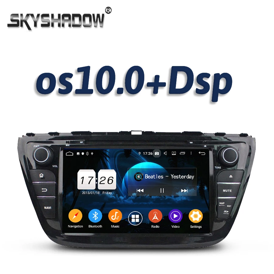 Автомобильный DVD-плеер DSP IPS Android 11 2 ГБ + 16 ГБ 4 ядра с GPS, RDS, радио, Wi-Fi и Bluetooth 5.0 для Suzuki SX4 S-Cross 2014-2016 и выше.