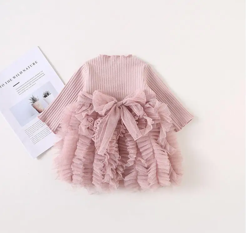 2019 Фирменная Новинка Модные Симпатичные для маленьких девочек осеннее платье с