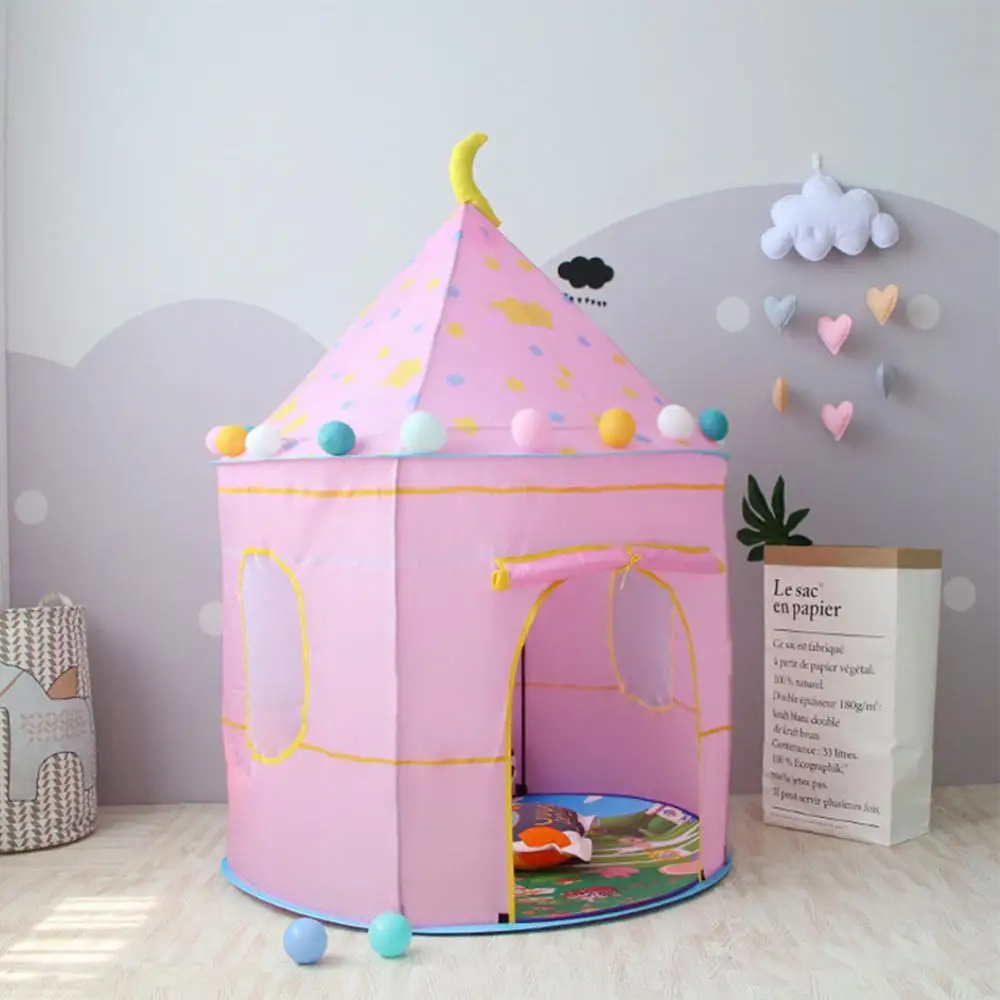 Оранжевый Детская палатка из ткани Оксфорд, игровой домик для детей 3-4 лет, домашний игрушечный домик для девочек, подарок на день рождения, розовая детская палатка carpas infantiles - Цвет: Оранжевый