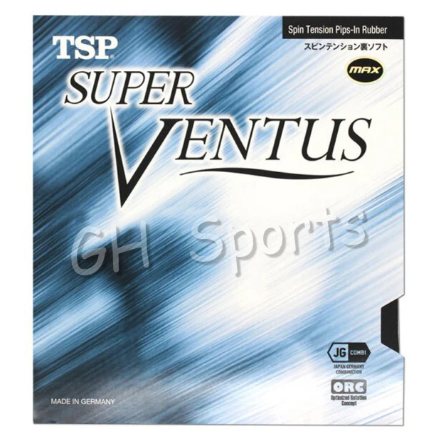 TSP SUPER VENTUS Table Tennis Rubber (Spin Tension, Made in Germany) Pips-in TSP Ventus Ping Pong Sponge