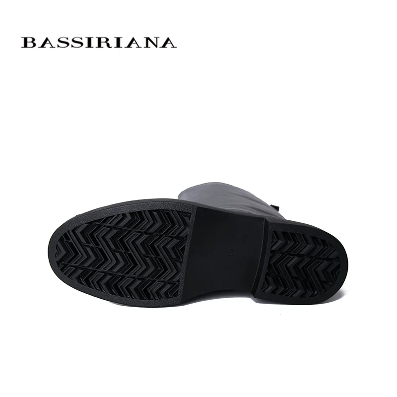 BASSIRIANA2019 новые осенние и зимние женские сапоги кожаные туфли на кожаной нескользящей подошве женские плоские сапоги