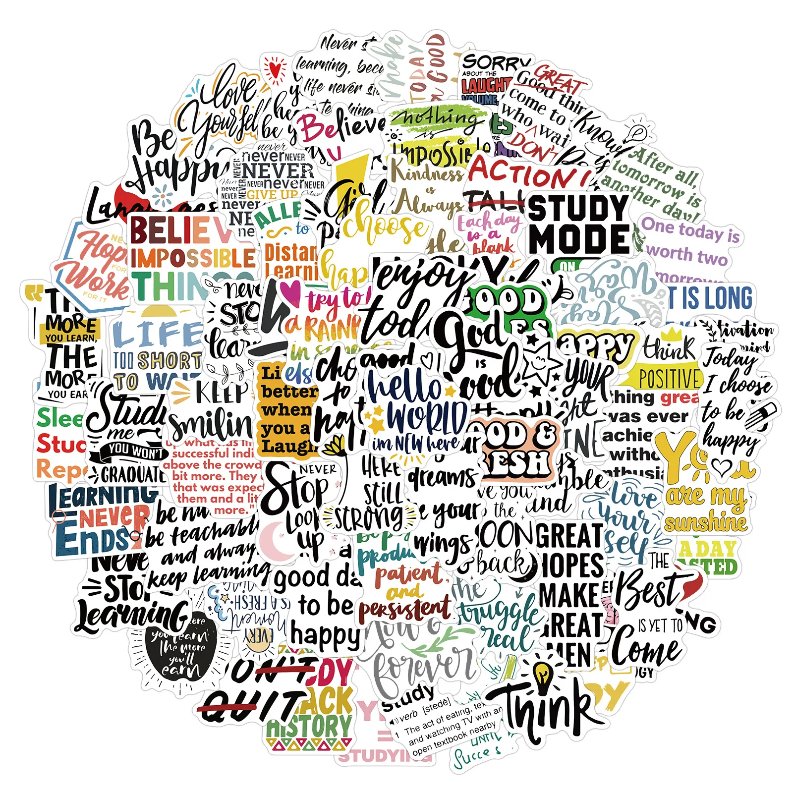

10/50/100Pcs Motivational Phrases Sticker Inspirational Life Quotes Waterproof DIY Laptop Study Room Scrapbooking Graffiti Decal