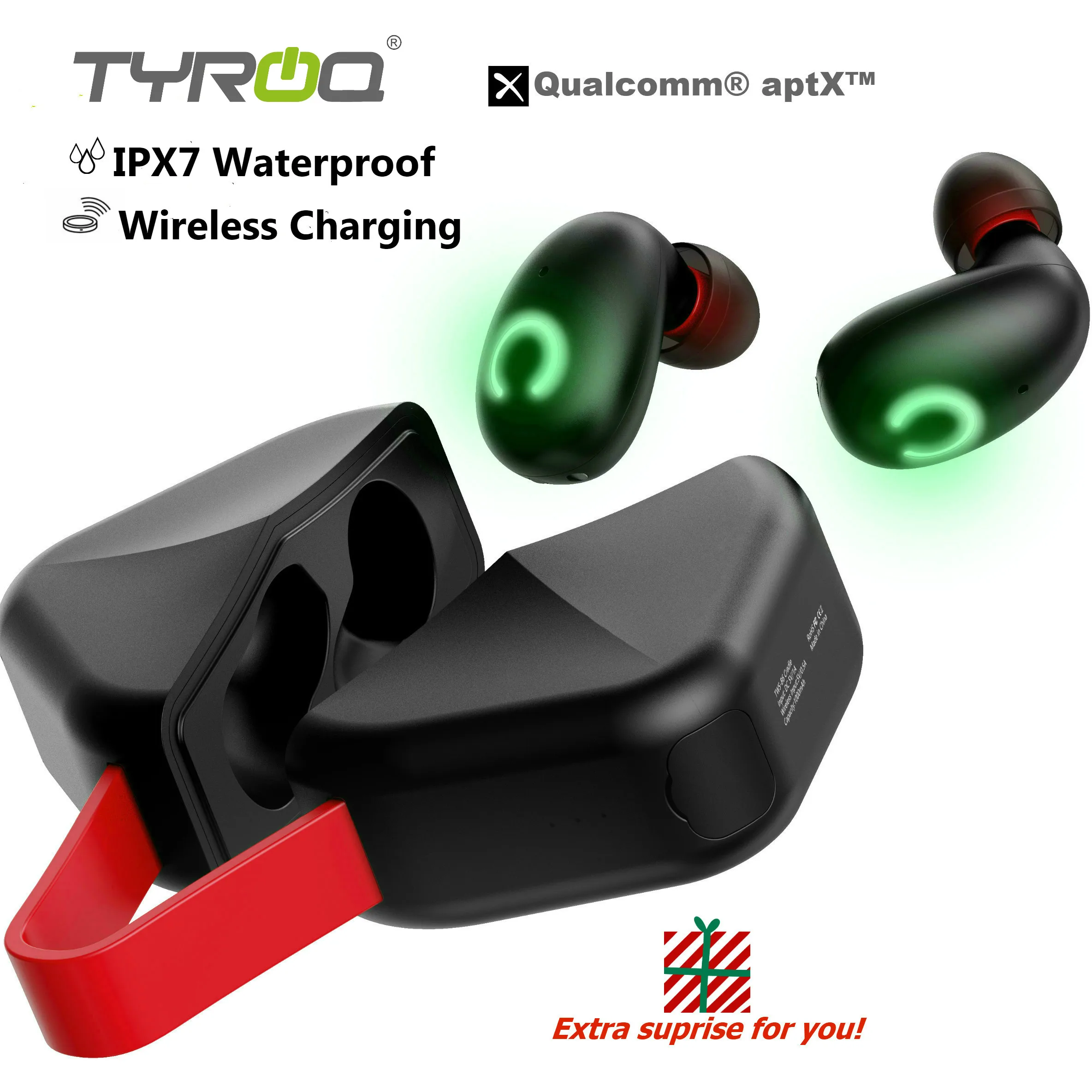 TyRoq B6 IPX7 Водонепроницаемый наушники вкладыши TWS с Беспроводной Bluetooth 5 0 зарядная