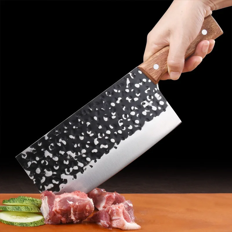 

Forged Kitchen Knife Retro Hammer Pattern Chopping Knife Kitchen Household Chopping Bones and Meat Slices Chef Knives