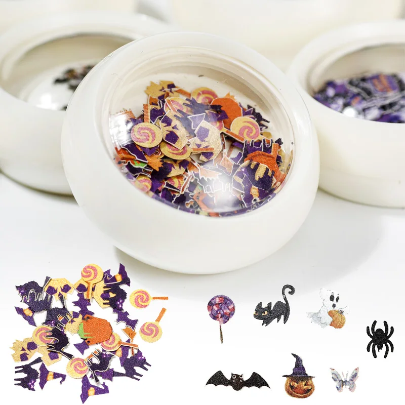 1 коробка украшения для ногтей Holloween товары творчества аксессуары дизайн Череп