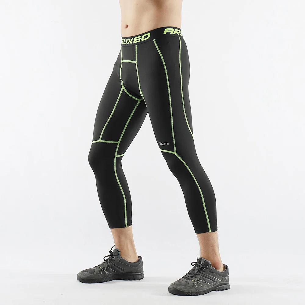 Мужские комплекты для бега ARSUXEO Компрессионные спортивные костюмы колготки